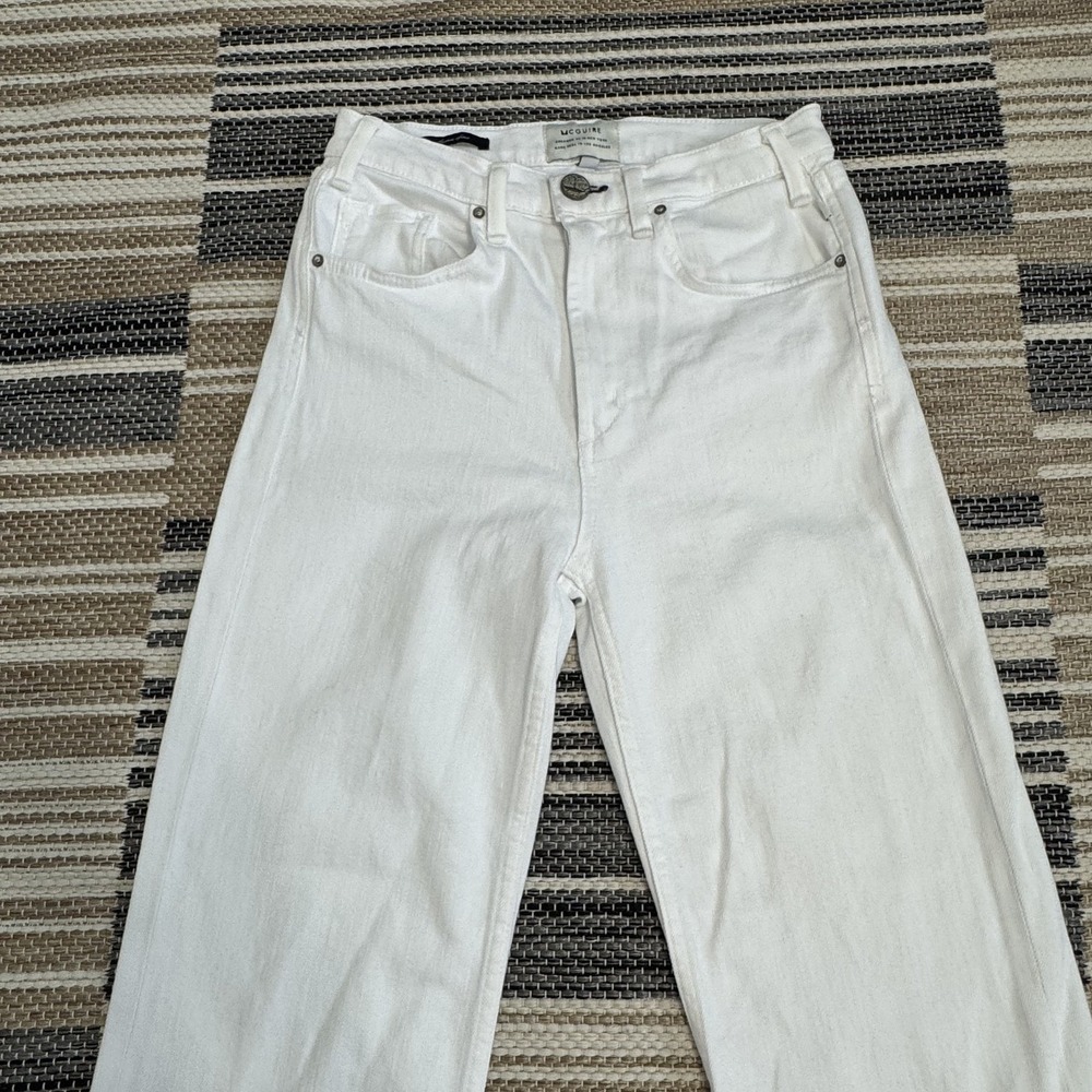 McGuire Jeans Women's‎ White Straight Leg Jeans Frayed Hem Denim Damn Fine Sz 26 - Picture 3 of 16